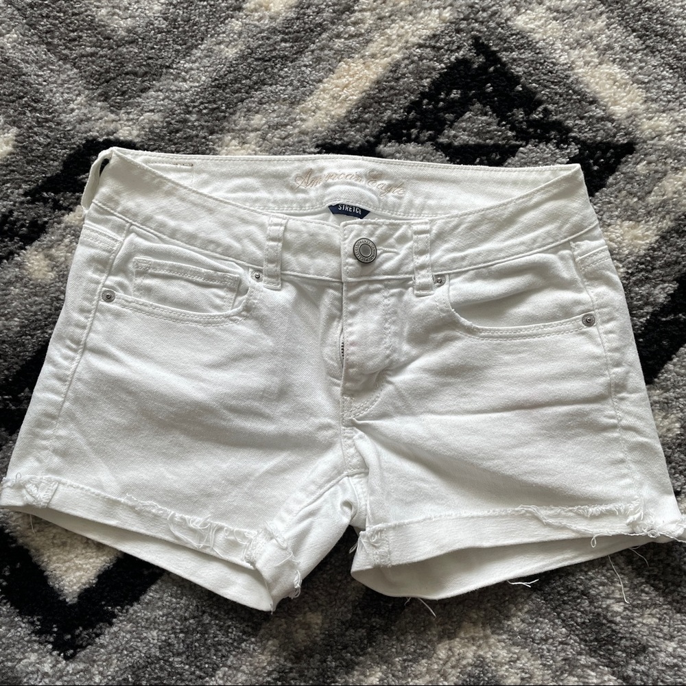 AE White Jean Shorts